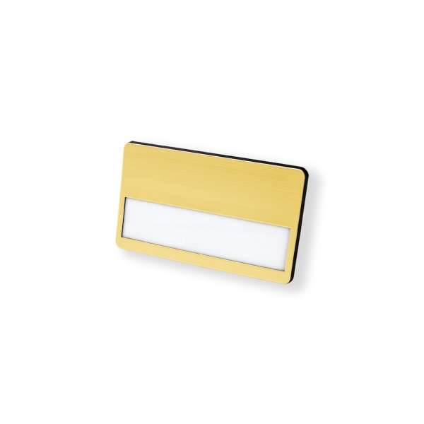 Kunststoff-Namensschild, goldfarbig mit Kroko-Clip