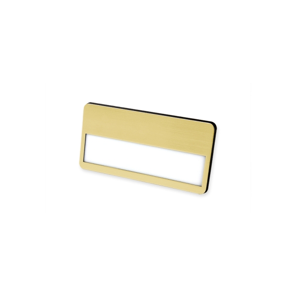 Kunststoff-Namensschild, goldfarbig mit Magnet