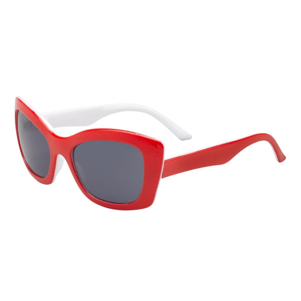 Sonnenbrille Gestell und Bügel rot-weiß UV-400